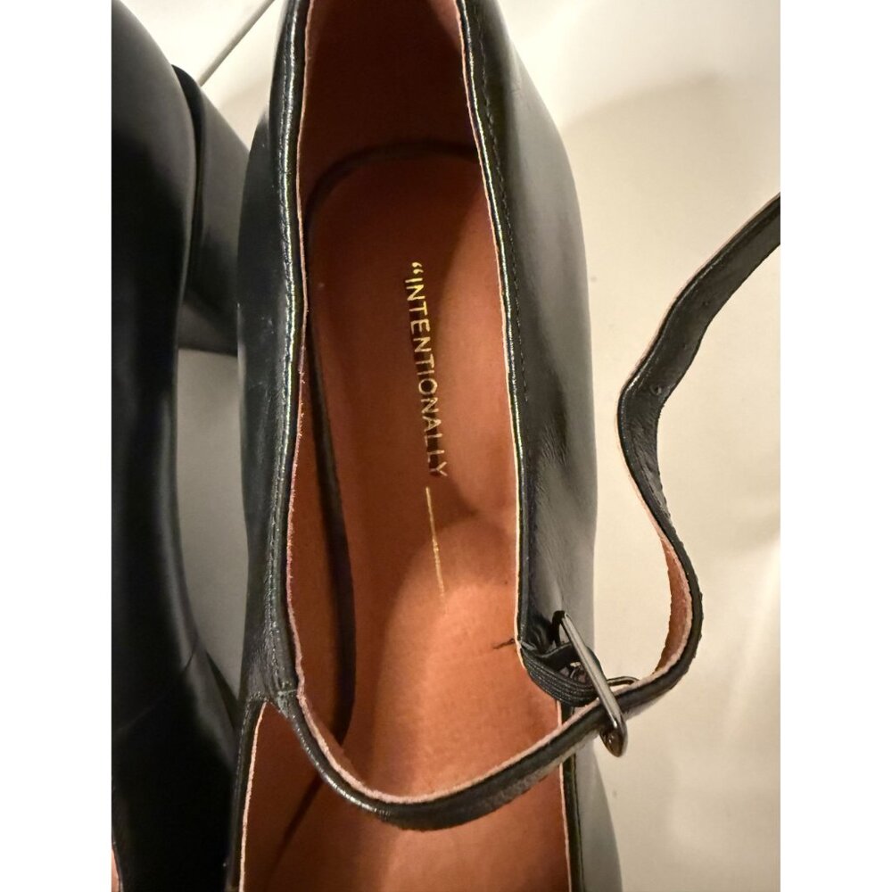 Intentionally Blank Christopher Mary Jane Heel Black Leather US 11 NEW $198 - Picture 14 of 15